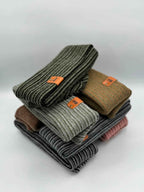 HAAKWEAR Traditional Contrast Cuffed Beanie - Black / Green, Made in USA.