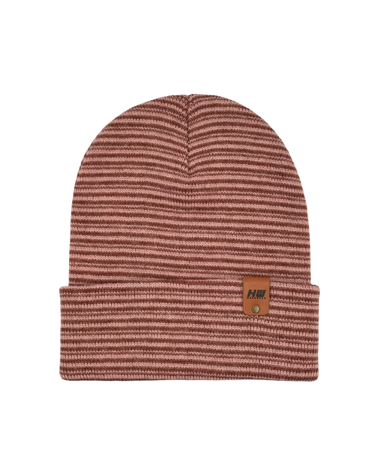 HAAKWEAR Traditional Contrast Cuffed Beanie / Hat - Burgundy / Pink, Made in USA HAAKWEAR