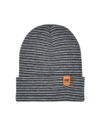HAAKWEAR Traditional Contrast Cuffed Beanie / Hat - Gray / Denim, Made in USA.