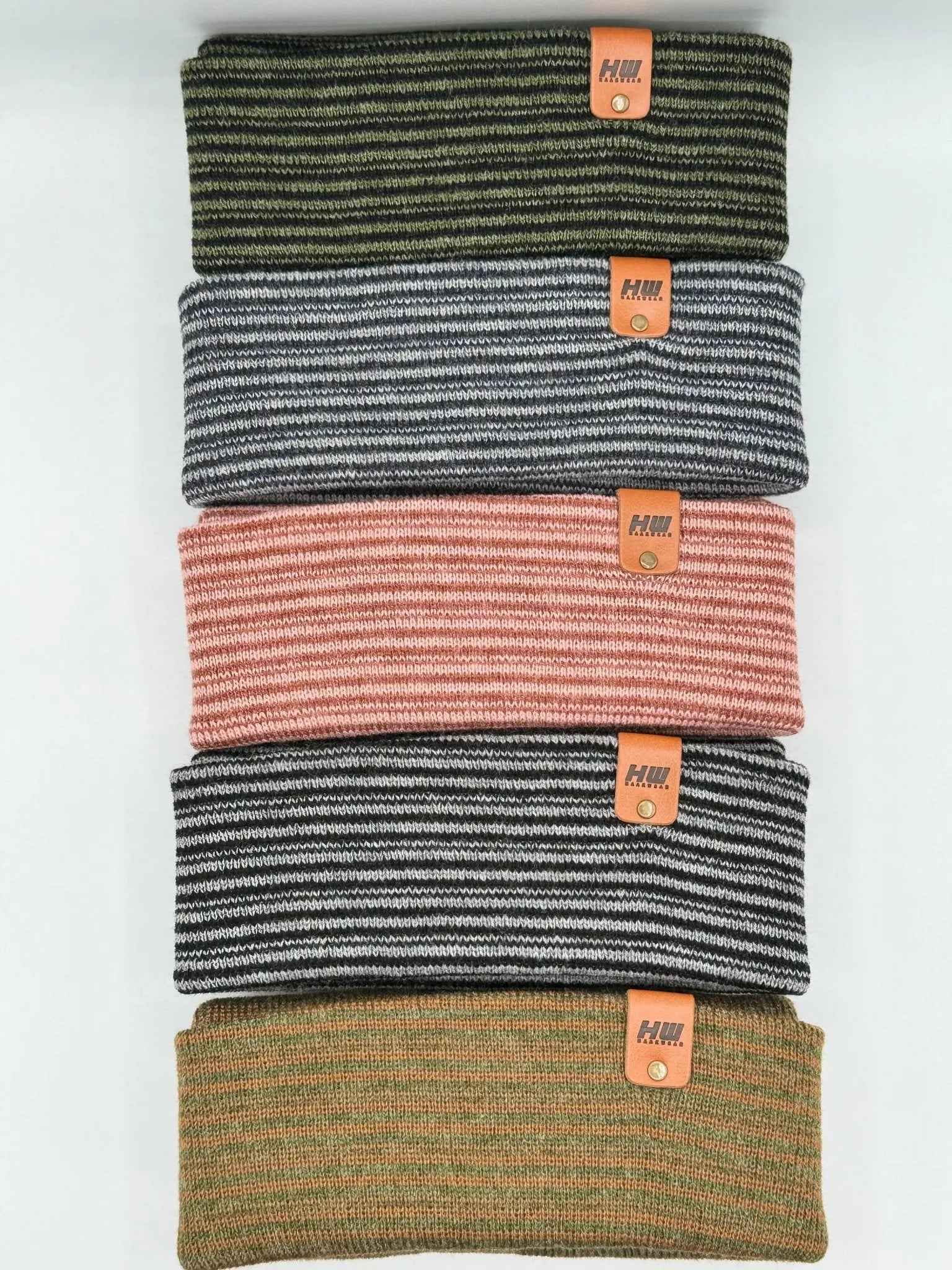 HAAKWEAR Traditional Contrast Cuffed Beanie / Hat - Gray / Denim, Made in USA.