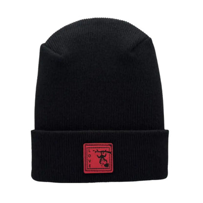 Haakwear Exclusive Love-Inspired Theta-Stitch Beanie – Limited Edition  Black Hat with Love Monkey - HAAKWEAR