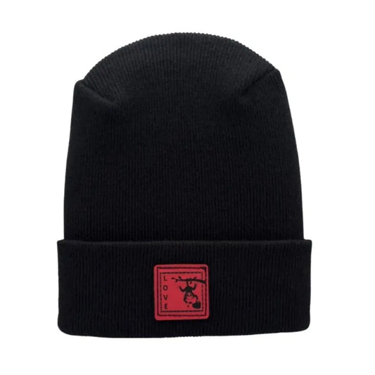 Haakwear Exclusive Love-Inspired Theta-Stitch Beanie – Limited Edition  Black Hat with Love Monkey - HAAKWEAR