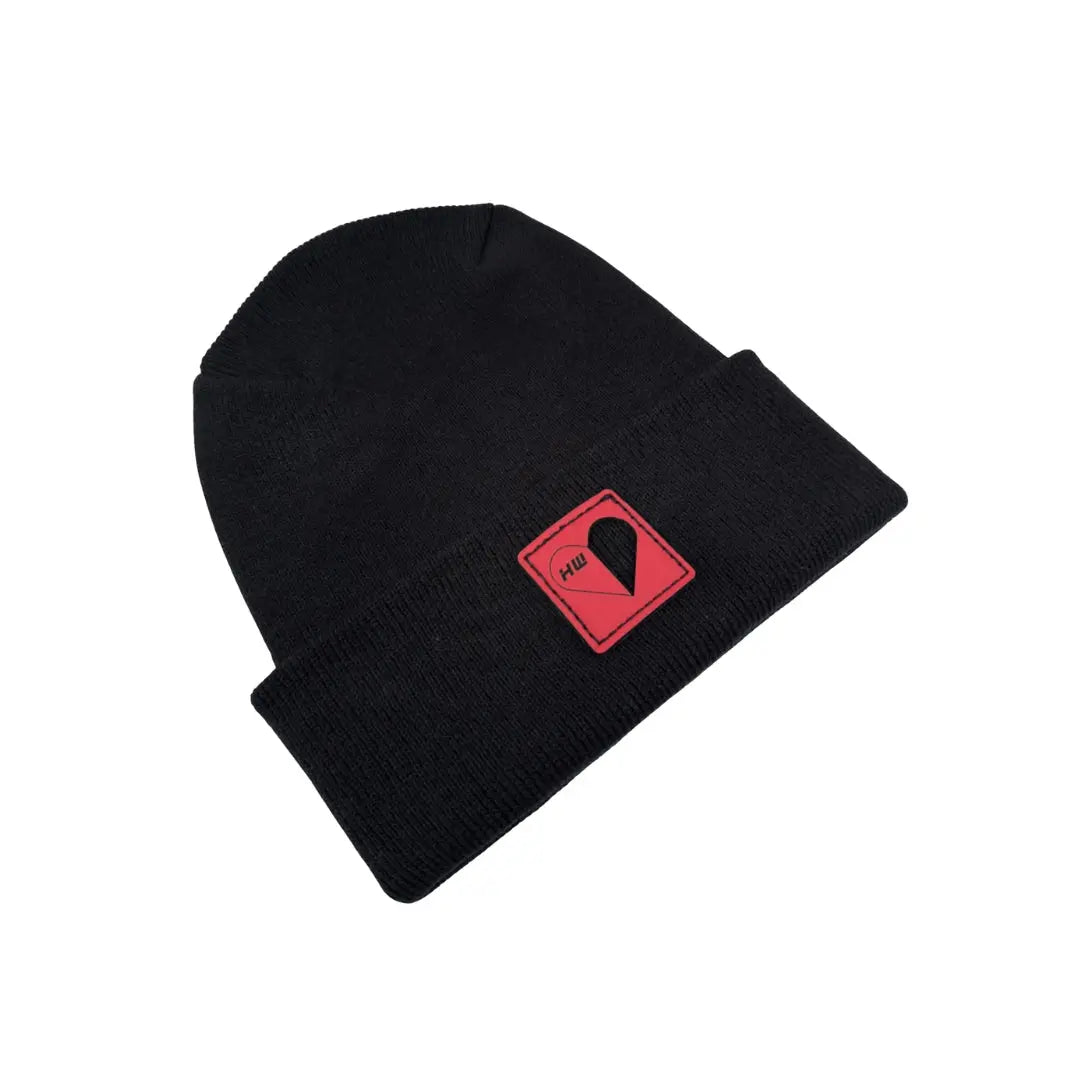 Haakwear Exclusive Love-Inspired Theta-Stitch Beanie – Limited Edition | Black Hat with Love Heart - HAAKWEAR