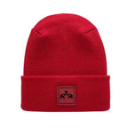 Haakwear Exclusive Love-Inspired H-Stitch Beanie – Limited Edition | Scarlet Red Hat with Elelove Elephants Design.