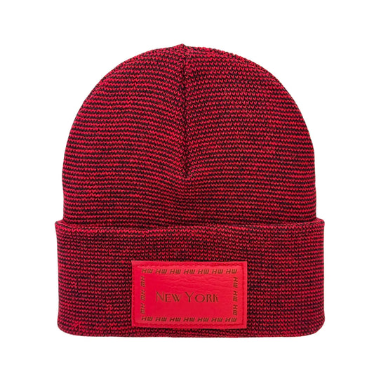 Haakwear New York Classic Fusion Cuffed Beanie / Hat, Made in USA (Limited Edition) - Black / Red Fusion HAAKWEAR