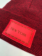 Haakwear New York Classic Fusion Cuffed Beanie / Hat, Made in USA (Limited Edition) - Black / Red Fusion.