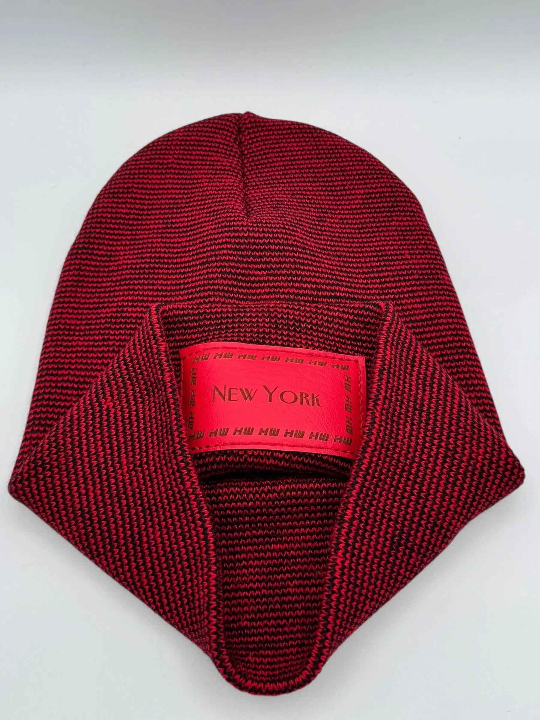 Haakwear New York Classic Fusion Cuffed Beanie / Hat, Made in USA (Limited Edition) - Black / Red Fusion