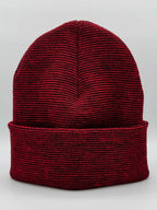 Haakwear New York Classic Fusion Cuffed Beanie / Hat, Made in USA (Limited Edition) - Black / Red Fusion.