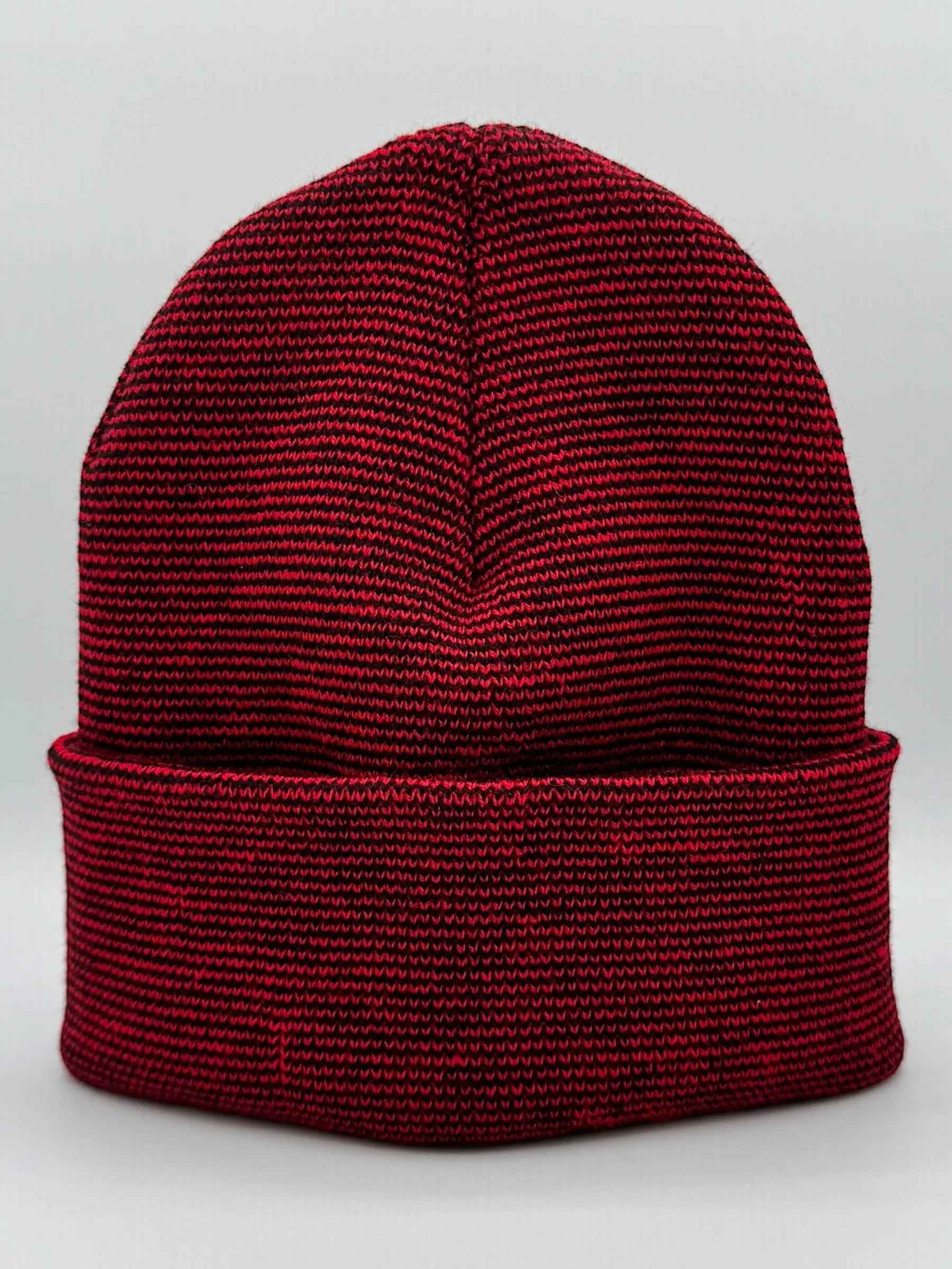Haakwear New York Classic Fusion Cuffed Beanie / Hat, Made in USA (Limited Edition) - Black / Red Fusion.