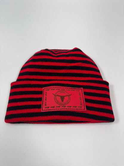 Haakwear Texas H Stitch Cuffed Beanie "We Don't Call 911"- Made in USA Hats (Limited Edition) - Black / Red RoRo - HAAKWEAR USA - Made in USA Beanies