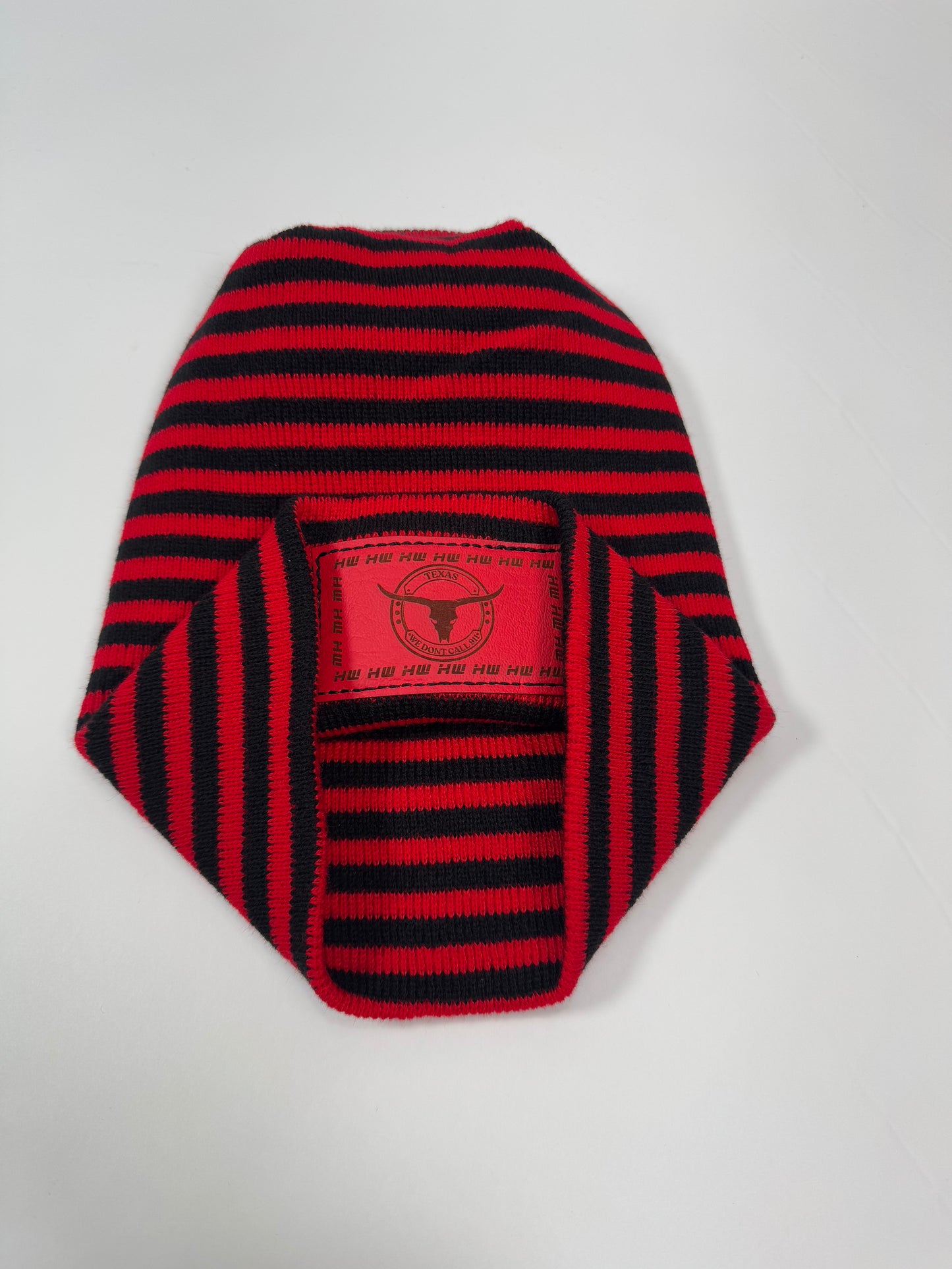Haakwear Texas H Stitch Cuffed Beanie "We Don't Call 911"- Made in USA Hats (Limited Edition) - Black / Red RoRo - HAAKWEAR USA - Made in USA Beanies