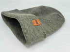 Haakwear H Stitch Fusion Cuffed Beanie / Hat (Patened Design) Gray / Green, Made in USA.