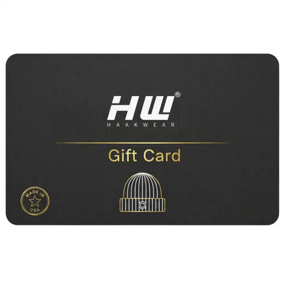 Haakwear gift card with arched icon and “Gift Card” text