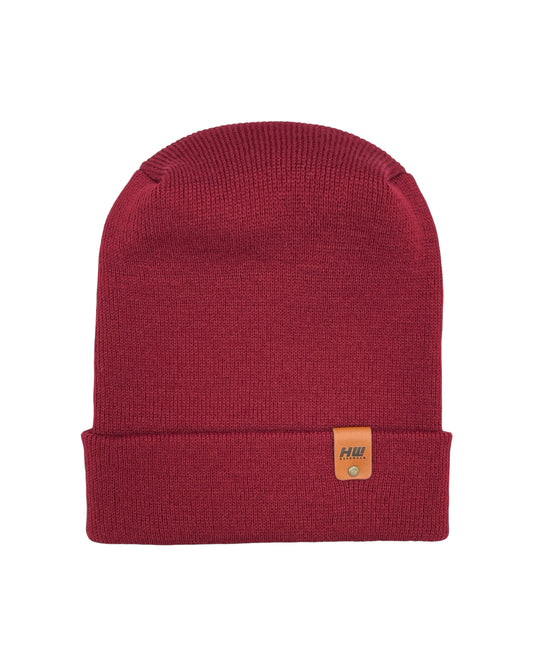 NEW HAAKWEAR Theta-Stitch Cuffed Beanie - Designed and Made in USA (Patent Pending Design) - Burnt Maroon