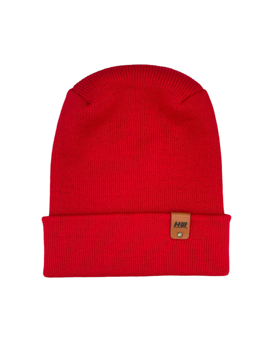 NEW HAAKWEAR Theta-Stitch Cuffed Beanie - Designed and Made in USA (Patent Pending Design) - Scarlet Red