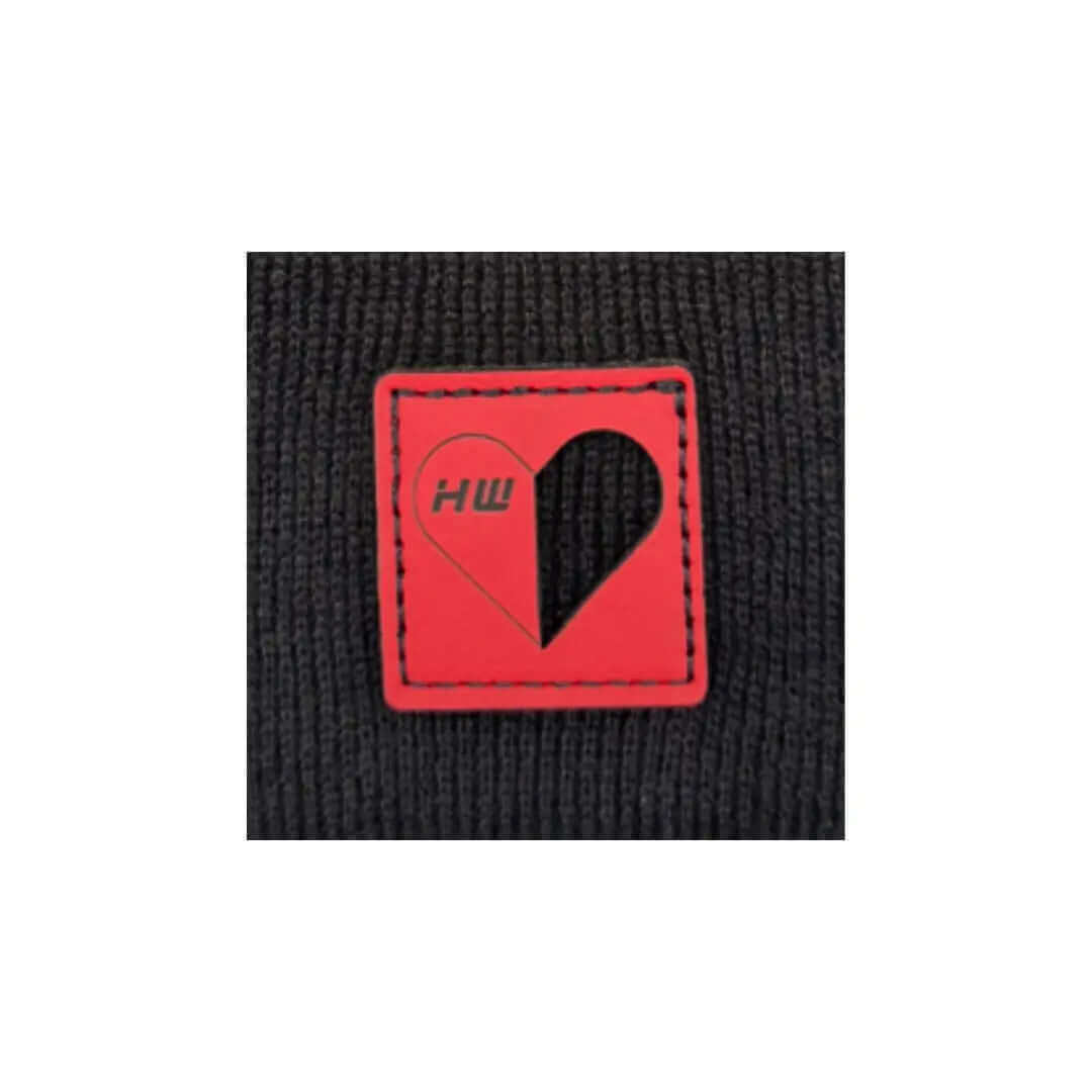 Haakwear Exclusive Love-Inspired H-Stitch Beanie – Limited Edition | Black Hat with Love Heart.