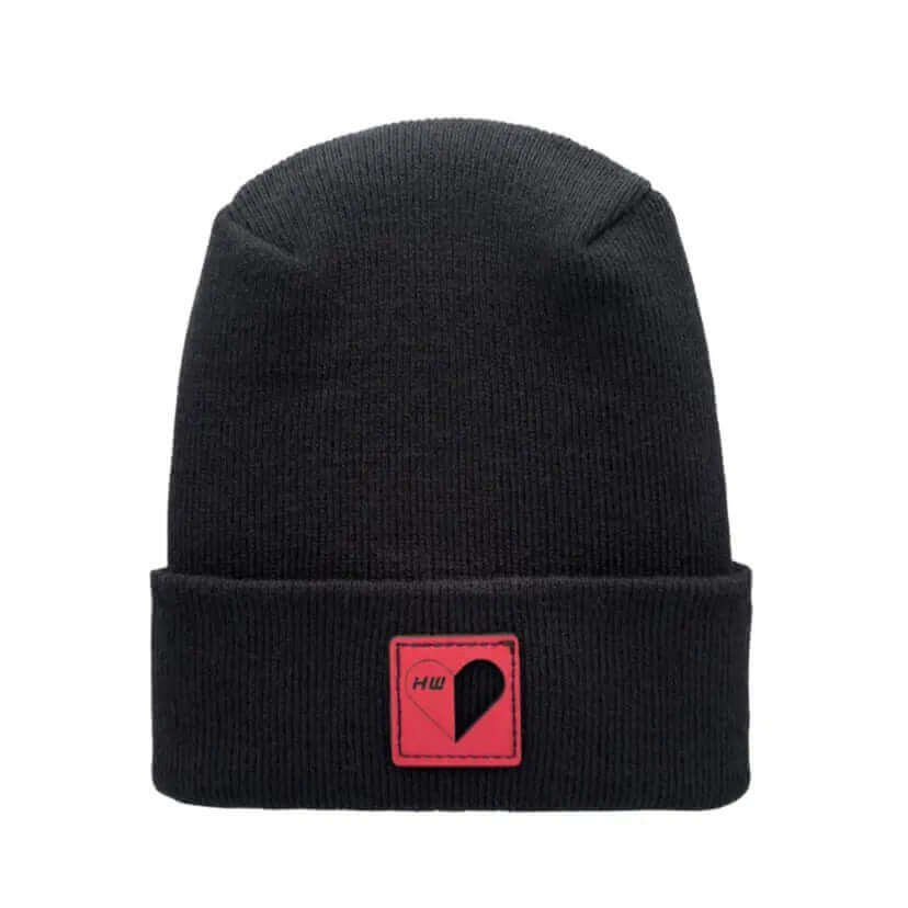 Haakwear Exclusive Love-Inspired H-Stitch Beanie – Limited Edition | Black Hat with Love Heart.
