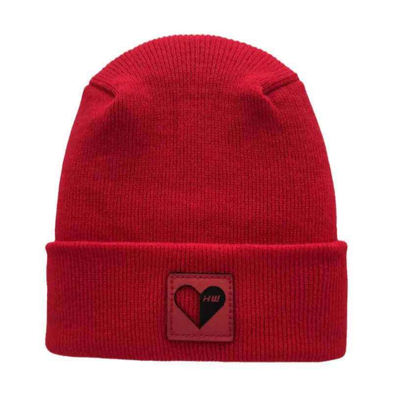 Haakwear Exclusive Love-Inspired H-Stitch Beanie – Limited Edition | Scarlet Red with Love Heart.