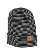 Modern H Stitch Contrast Cuffed Beanie (Patented Design) Black / Gray, Made in USA.