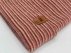 Modern H Stitch Contrast Cuffed Beanie (Patented Design) Burgundy / Pink, Made in USA.