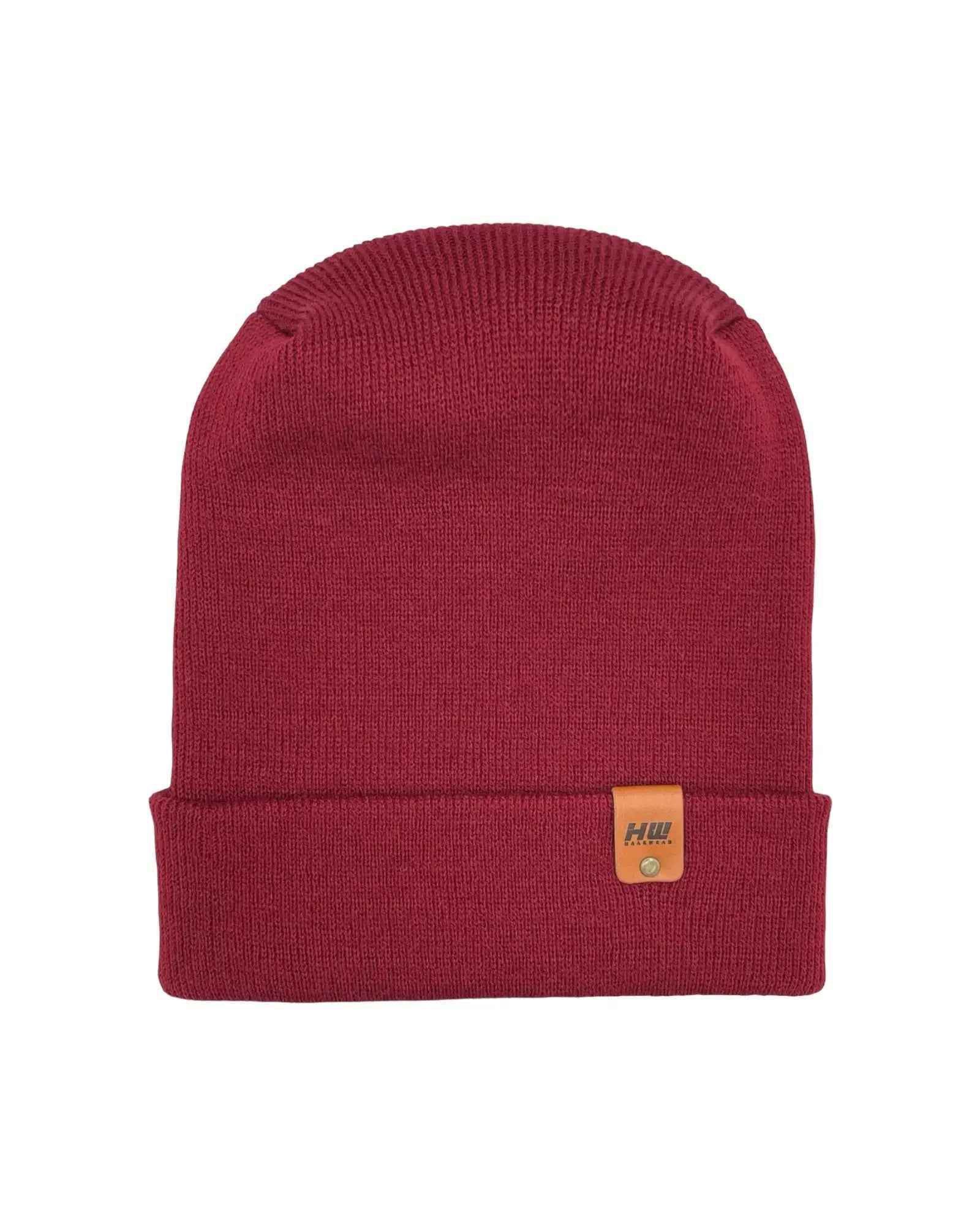 NEW HAAKWEAR H-Stitch Cuffed Beanie - Designed and Made in USA (Patented Design) - Burnt Maroon.