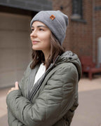 NEW HAAKWEAR H-Stitch Cuffed Beanie - Designed and Made in USA (Patent Pending Design) - Koala Gray.