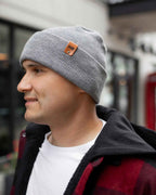 NEW HAAKWEAR H-Stitch Cuffed Beanie - Designed and Made in USA (Patent Pending Design) - Koala Gray.