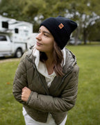 NEW HAAKWEAR H-Stitch Cuffed Beanie - Designed and Made in USA (Patented Design) - Midnight Black.
