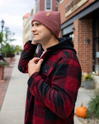 NEW HAAKWEAR H-Stitch Cuffed Beanie - Designed and Made in USA (Patented Design) - Rusty Burgundy.