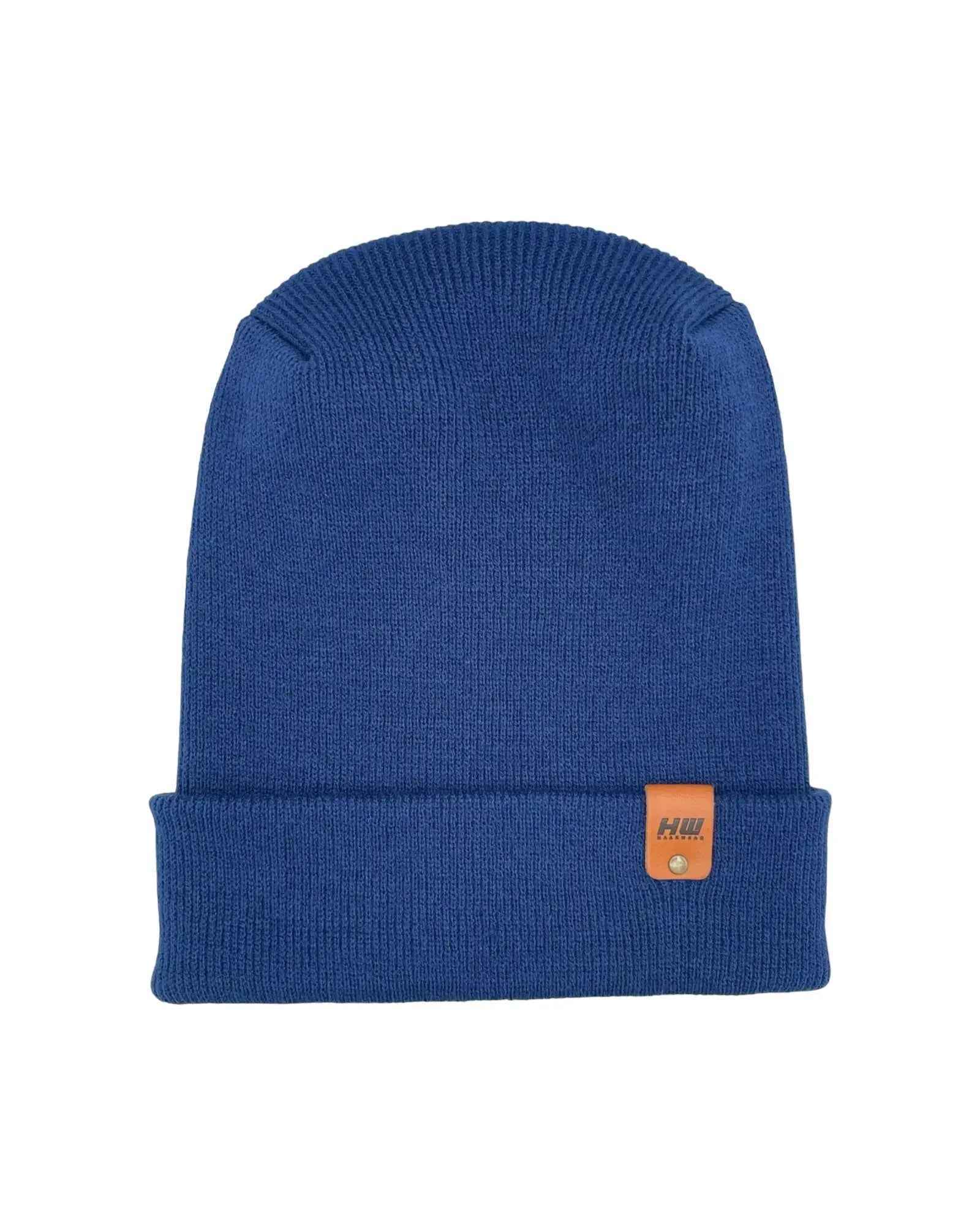 NEW HAAKWEAR H-Stitch Cuffed Beanie - Designed and Made in USA (Patented Design) -  Sapphire Blue.