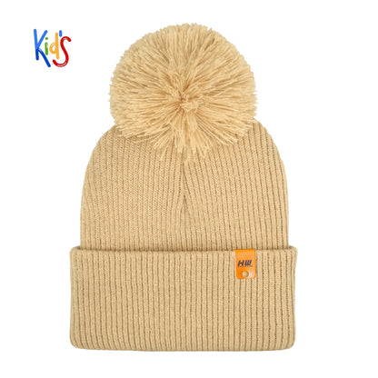 Haakwear Traditional Pom Pom Kids Knit Beanie. Soft, Warm & Made in USA - HAAKWEAR USA - Made in USA Beanies