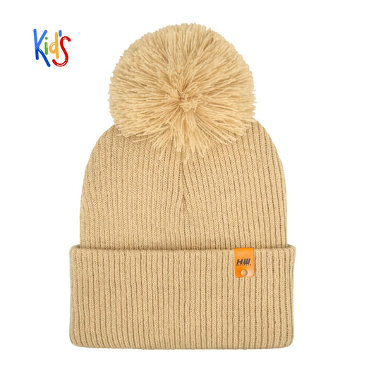 Haakwear Traditional Pom Pom Kids Knit Beanie. Soft, Warm & Made in USA - HAAKWEAR USA - Made in USA Beanies