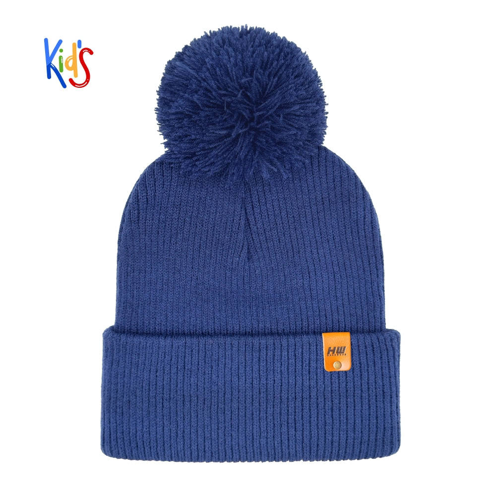 Haakwear Traditional Pom Pom Kids Knit Beanie. Soft, Warm & Made in USA - HAAKWEAR USA - Made in USA Beanies