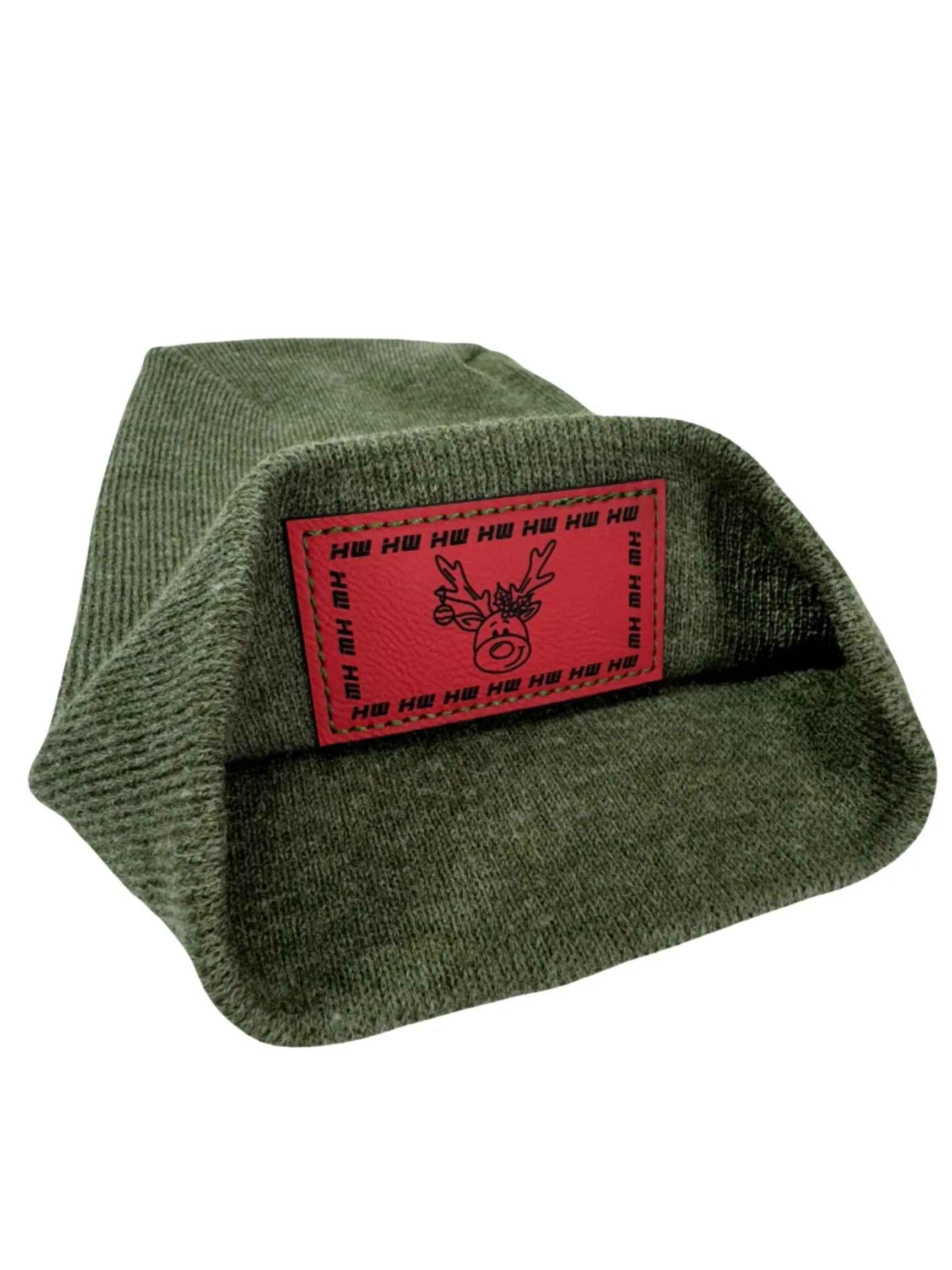 Reindeer Limited Edition, HW H-Stitch Beanie - Exclusive Christmas Hat Collection, GREEN.