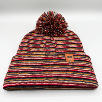 Haakwear Traditional Pom Pom Beanie, Multi Color Knit Winter Hat, Made in USA - HAAKWEAR USA - Made in USA Beanies