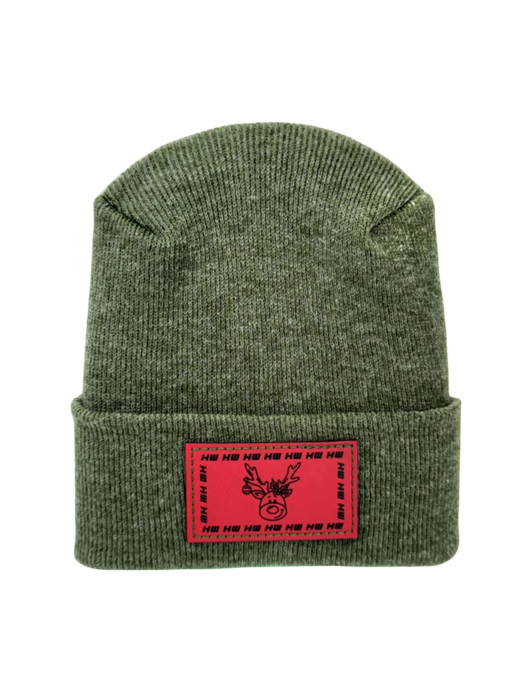 Reindeer Limited Edition, HW H-Stitch Beanie - Exclusive Christmas Hat Collection, GREEN.