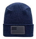American Flag Beanie - H-Stitch Circular Knit Cuffed Beanie - Patented Design and Made in USA - HAAKWEAR USA