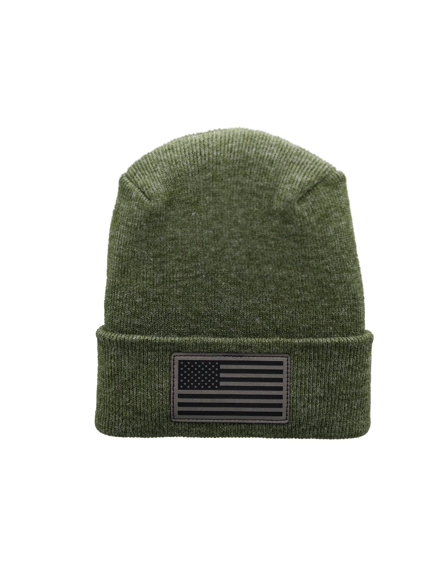 American Flag Beanie - H-Stitch Circular Knit Cuffed Beanie - Patented Design and Made in USA - HAAKWEAR USA