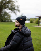 HAAKWEAR Midnight Black Beanie Hat - Classic Cuffed Knit - Made in USA - Midnight Black - Beanie