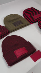 Haakwear New York Classic Fusion Cuffed Beanie / Hat, Made in USA (Limited Edition) - Black / Red Fusion.